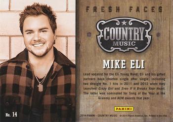 2014 Panini Country Music - Fresh Faces Green #14 Mike Eli Back