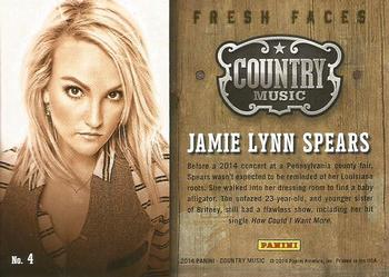 2014 Panini Country Music - Fresh Faces Gold #4 Jamie Lynn Spears Back