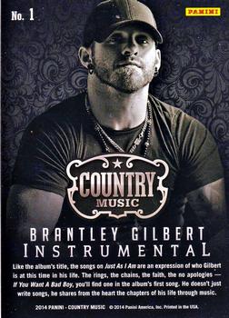 2014 Panini Country Music - Instrumental #1 Brantley Gilbert Back