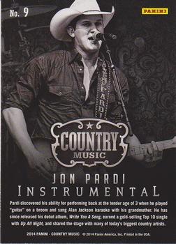 2014 Panini Country Music - Instrumental #9 Jon Pardi Back