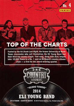 2014 Panini Country Music - Top of the Charts #4 Eli Young Band Back