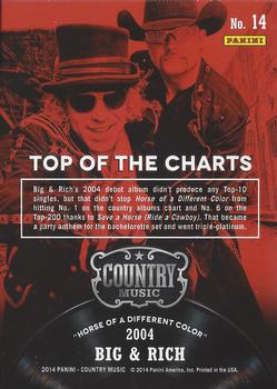 2014 Panini Country Music - Top of the Charts #14 Big & Rich Back
