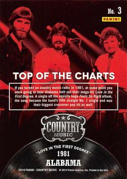 2014 Panini Country Music - Top of the Charts #3 Alabama Back
