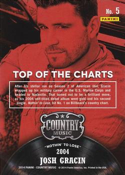 2014 Panini Country Music - Top of the Charts Green #5 Josh Gracin Back