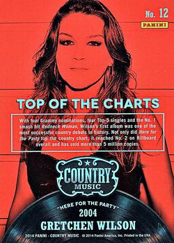 2014 Panini Country Music - Top of the Charts Green #12 Gretchen Wilson Back