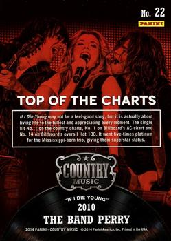 2014 Panini Country Music - Top of the Charts Green #22 The Band Perry Back