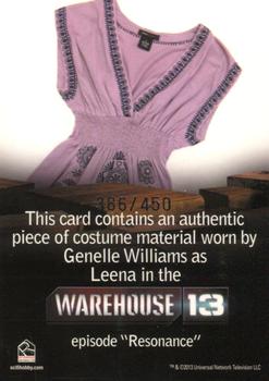 2013 Warehouse 13 Season 4: Episodes 1 Thru 10 - Artifact Relic #NNO Leena Back