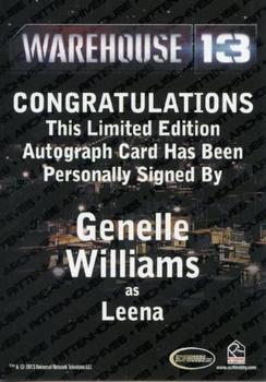 2013 Warehouse 13 Season 4: Episodes 1 Thru 10 - Autographs #NNO Genelle Williams Back