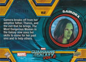 2017 Upper Deck Marvel Guardians of the Galaxy Vol. 2 - Blue Foil #82 Gamora Back