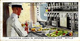 1936 Player's International Air Liners #7 Preparing Lunch in Imperial Airways Liner Scylla Front