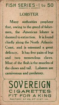 1910 American Tobacco Co. Fish Series (T58) - Sovereign Cigarettes Factory 25 #NNO Lobster Back