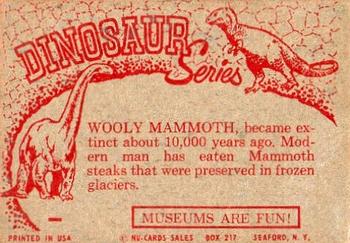 1961 Nu-Cards Dinosaur Series #3 Wooly Mammoth Back