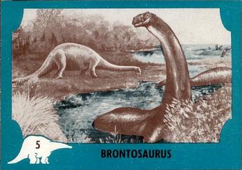 1961 Nu-Cards Dinosaur Series #5 Brontosaurus Front