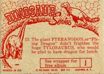 1961 Nu-Cards Dinosaur Series #13 Pteranodon / Tylosaurus Back