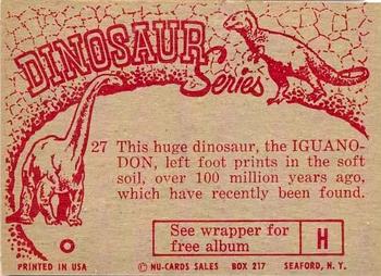 1961 Nu-Cards Dinosaur Series #27 Iguanodon Back