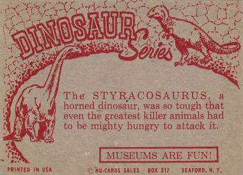 1961 Nu-Cards Dinosaur Series #29 Styracosaurus Back