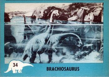 1961 Nu-Cards Dinosaur Series #34 Brachiosaurus Front