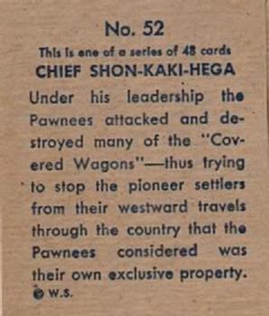 1930 Indian & Western Series (R185) #52 Shon-Kaki-Hega Back