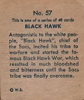 1930 Indian & Western Series (R185) #57 Black Hawk Back