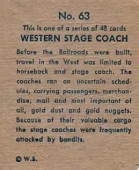 1930 Indian & Western Series (R185) #63 Stage Coach Back