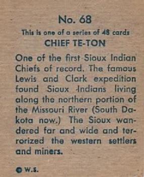 1930 Indian & Western Series (R185) #68 Te-Ton Back