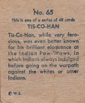 1930 Indian & Western Series (R185) #65 Tis Co Han Back
