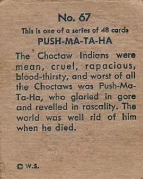 1930 Indian & Western Series (R185) #67 Pushmataha Back