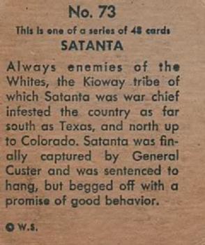 1930 Indian & Western Series (R185) #73 Satanta Back