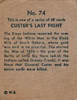 1930 Indian & Western Series (R185) #74 Custer's Last Fight Back