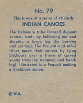 1930 Indian & Western Series (R185) #79 Indian Canoes Back