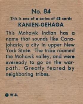 1930 Indian & Western Series (R185) #84 Kanien-Gehaga Back