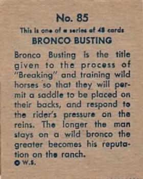 1930 Indian & Western Series (R185) #85 Bronco Busting Back