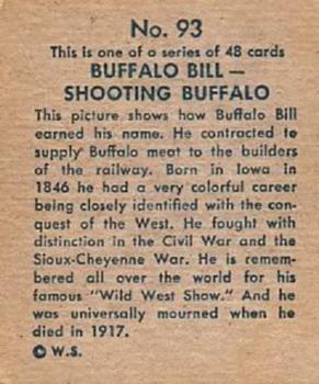 1930 Indian & Western Series (R185) #93 Buffalo Bill Back