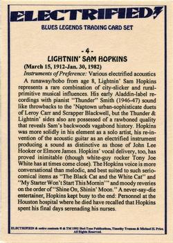 1993 Shel-Tone Publications Electrified Blues Legends #4 Lightnin' Sam Hopkins Back