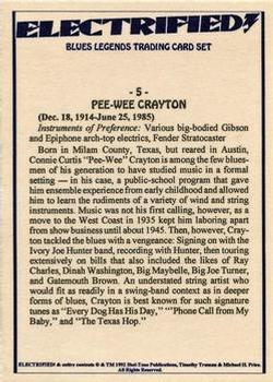 1993 Shel-Tone Publications Electrified Blues Legends #5 Pee-Wee Crayton Back