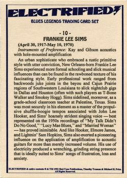 1993 Shel-Tone Publications Electrified Blues Legends #10 Frankie Lee Sims Back