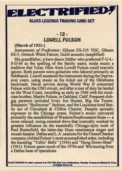 1993 Shel-Tone Publications Electrified Blues Legends #12 Lowell Fulson Back