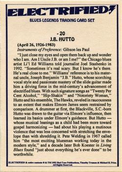 1993 Shel-Tone Publications Electrified Blues Legends #20 J.B. Hutto Back