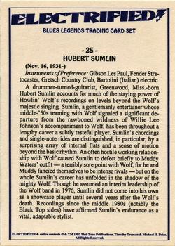1993 Shel-Tone Publications Electrified Blues Legends #25 Hubert Sumlin Back