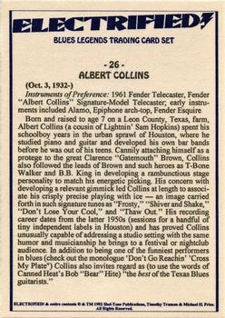 1993 Shel-Tone Publications Electrified Blues Legends #26 Albert Collins Back