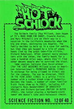 1991 Hot Schlock Science Fiction #12 Panic in the Year Zero Back
