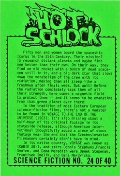 1991 Hot Schlock Science Fiction #24 Voyage to the End of the Universe Back