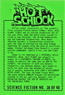 1991 Hot Schlock Science Fiction #36 Wild, Wild Planet Back