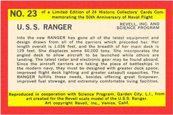 1960 Revell 50th Anniversary of Naval Flight (UM26-6) #23 U.S.S. Ranger Back