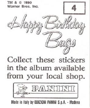 1990 Panini Happy Birthday Bugs #4 Daffy Duck Back