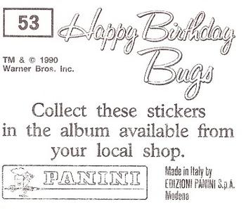 1990 Panini Happy Birthday Bugs #53 Sylvester Back