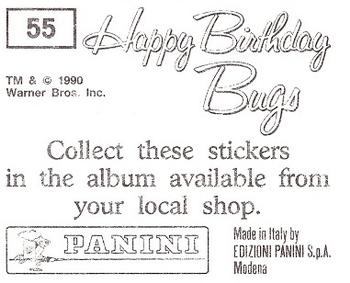 1990 Panini Happy Birthday Bugs #55 Sylvester Back