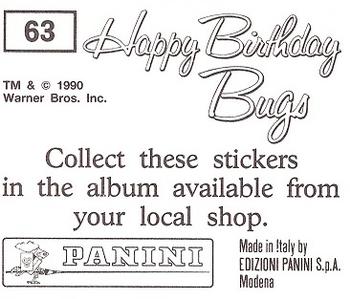 1990 Panini Happy Birthday Bugs #63 Foghorn Leghorn Back