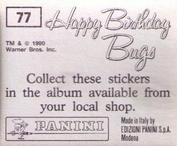 1990 Panini Happy Birthday Bugs #77 Tasmanian Devil Back