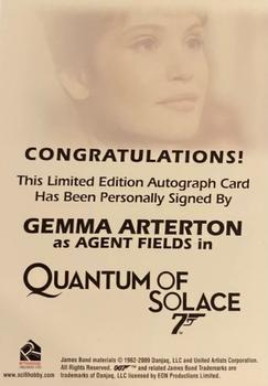 2010 Rittenhouse James Bond Heroes and Villains - Autographs #NNO Gemma Arterton Back